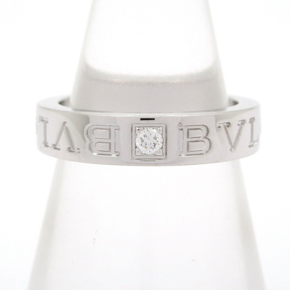 Bvlgari Double Logo Diamond Ring 18K White Gold Diamond
